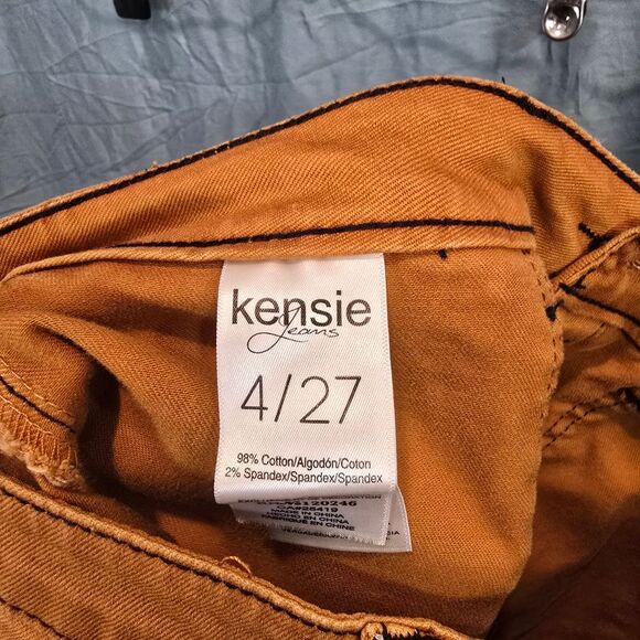 Kensie Button-Front Orange Mini Skirt - Picture 4 of 4